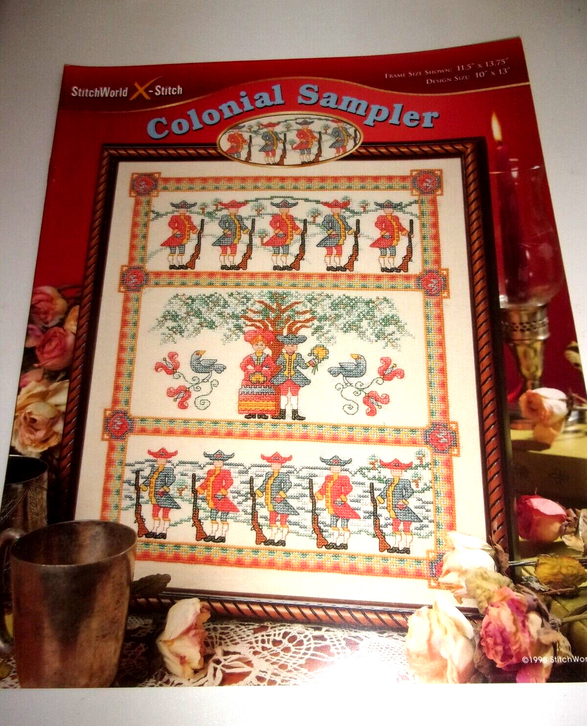 STITCHWORLD "COLONIAL SAMPLER" COUNTED CROSS STITCH PATTERN