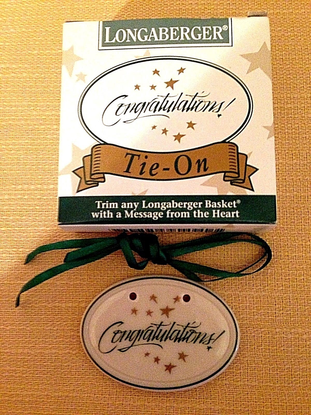 Longaberger "Congratulations" Ceramic Tie-On