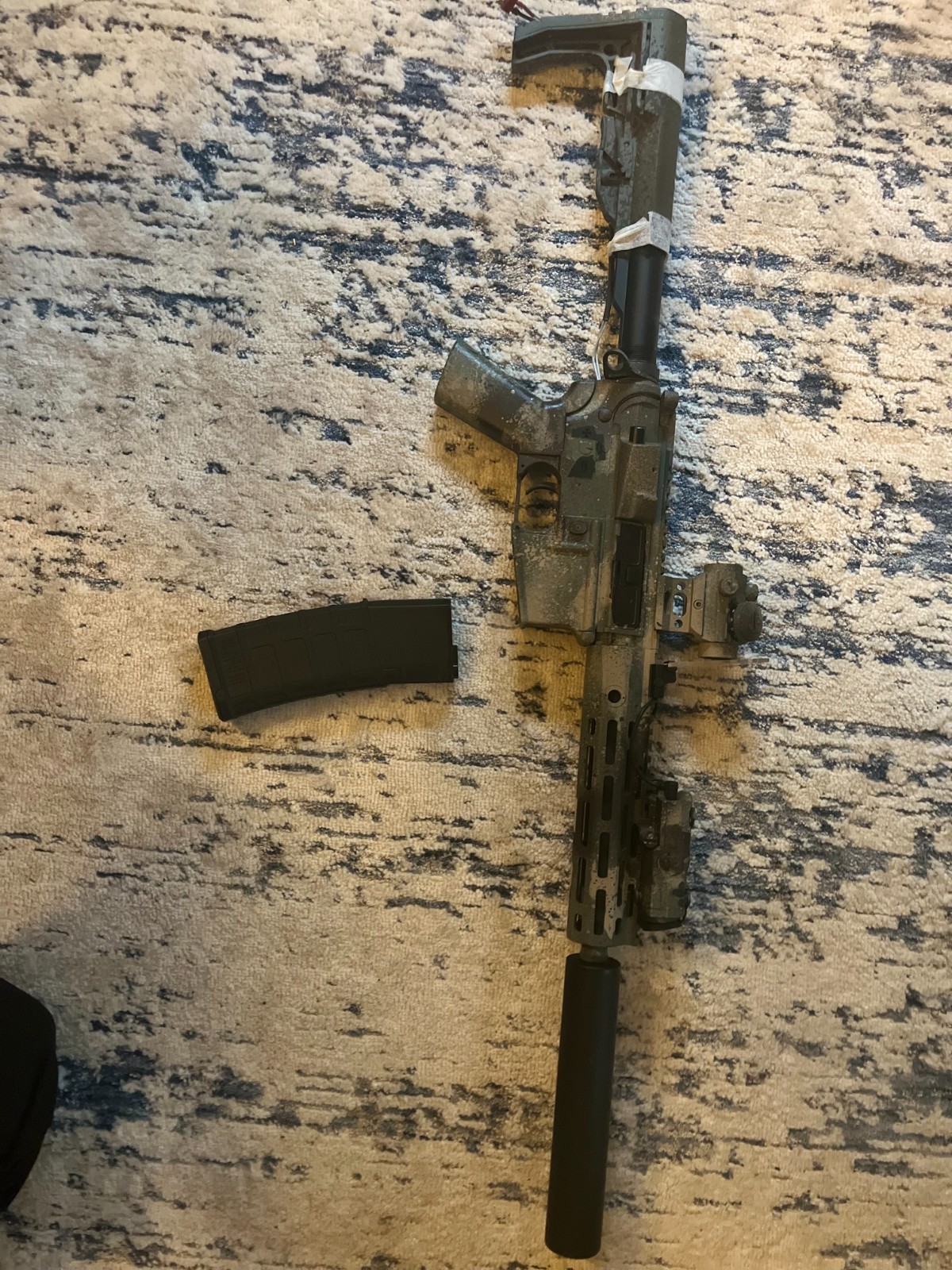 EMG Umbrella Corp AR-15 PDW Airsoft Rifle 350 FPS CQB Bundle w/ Attachments