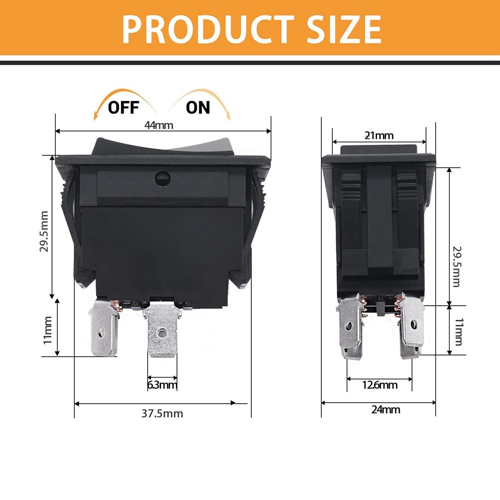 On/Off Switch 12V 20A 4 Pole DPST Rocker Switch Panel RV Light Switch f5063
