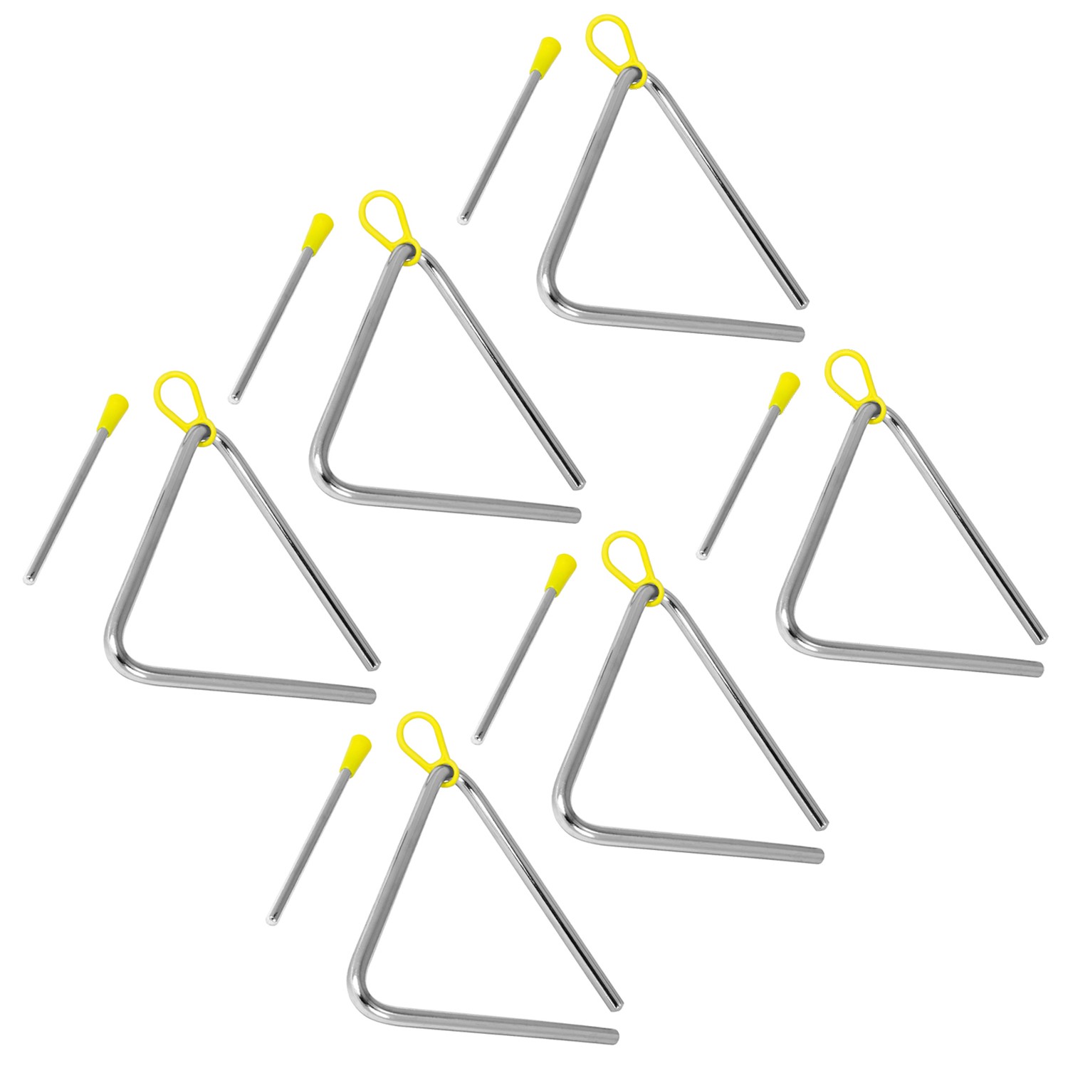 TIGER TRI7-6-MT 15CM Steel Triangle Instrument, Complete with Beater, Pack of 6