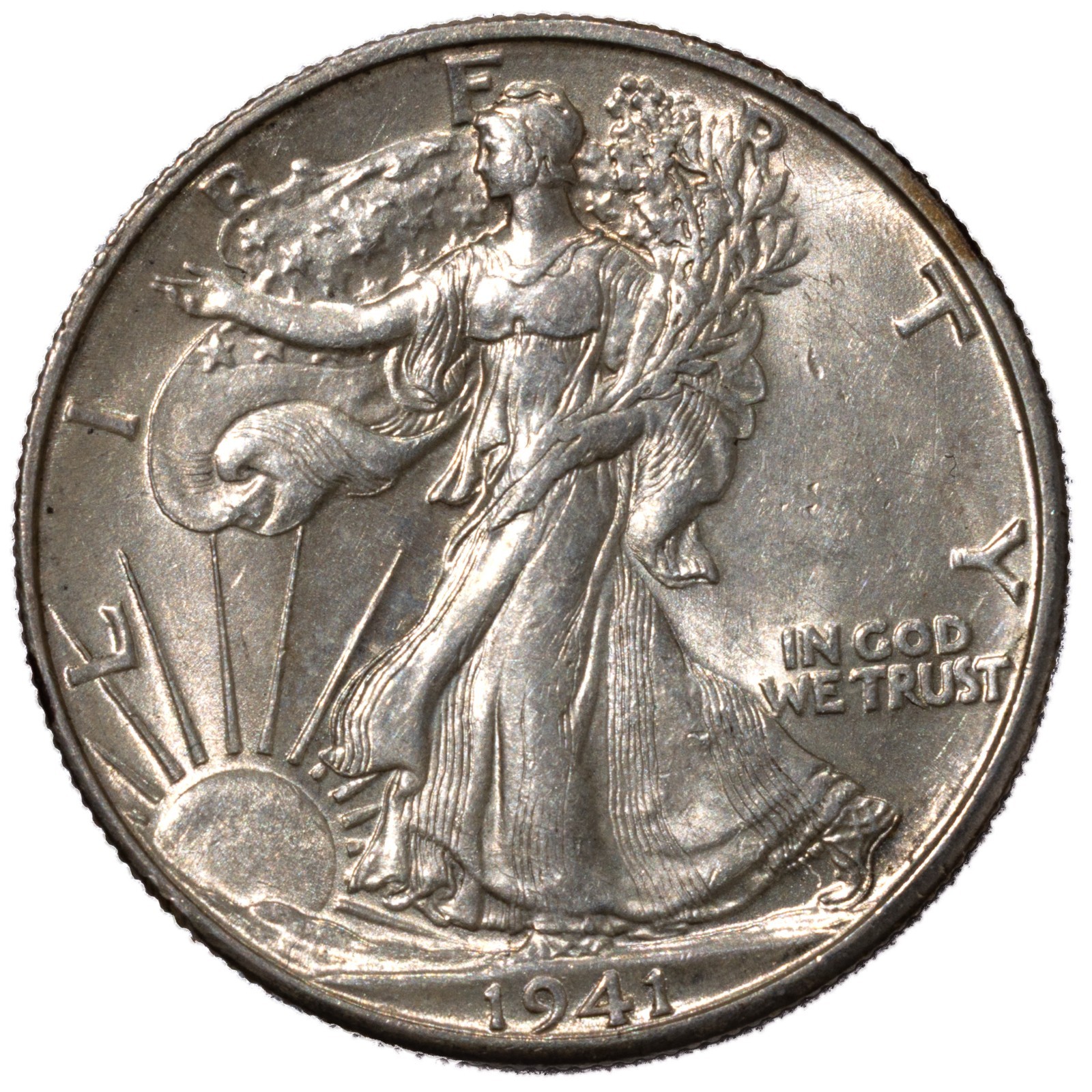 1941-D Walking Liberty Half Dollar 50c Brilliant Uncirculated BU+