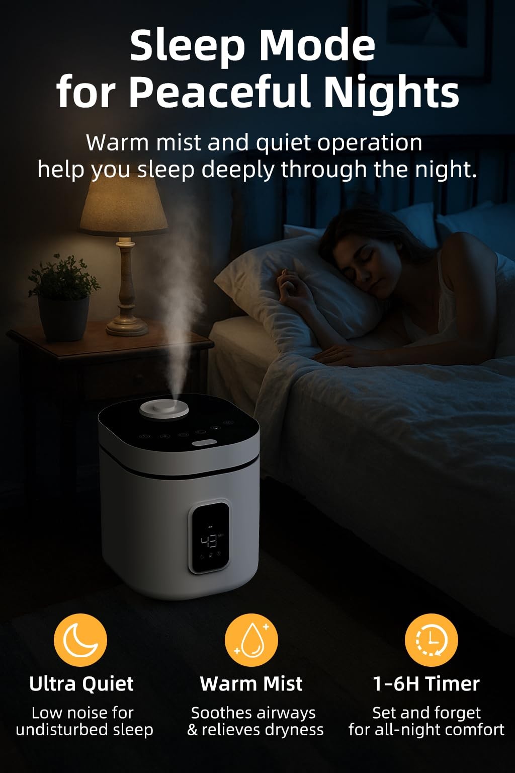 Xamatts Stainless Steel Humidifier 3.3L/0.87Gal Warm Mist Steam Humidification