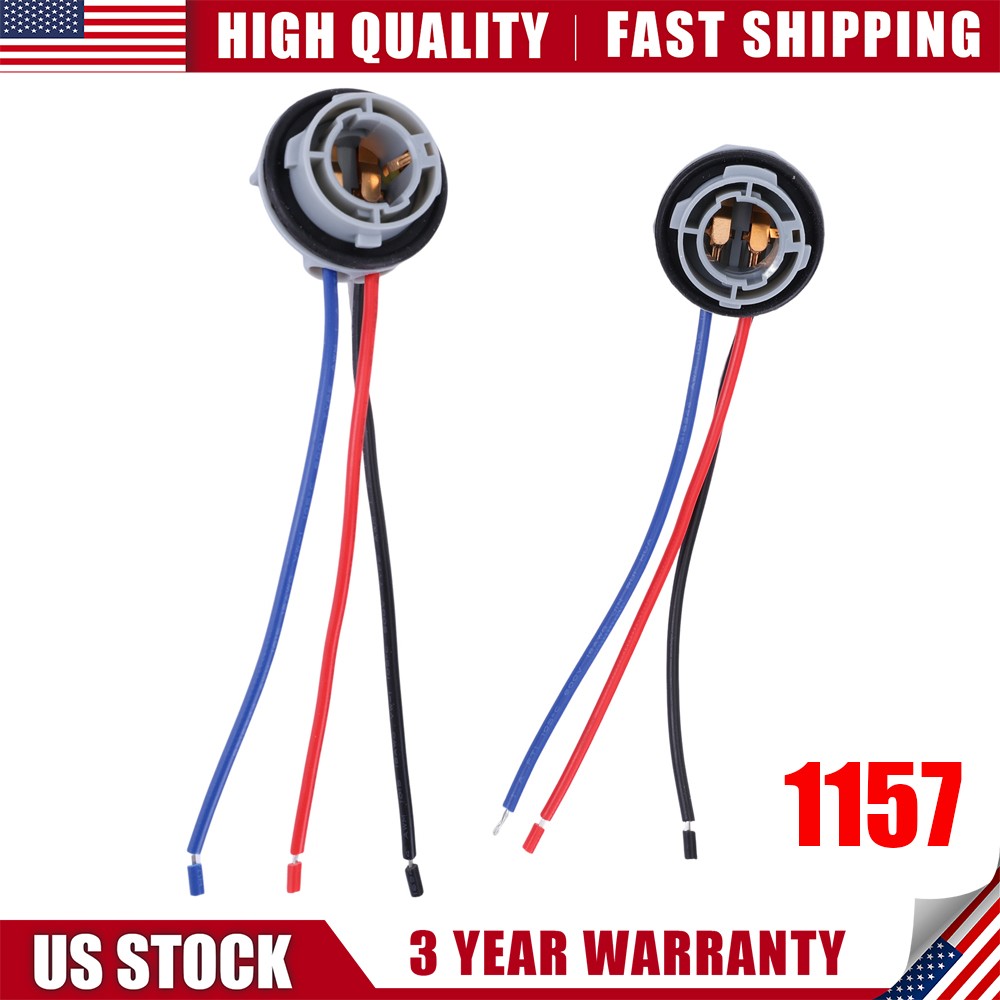 1157 LED Pig Tail Plug Stop Brake Turn Light Bulb Female Socket Harness Wire