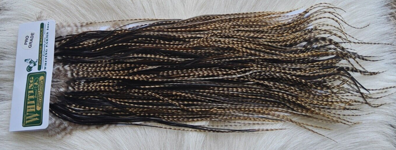 Whiting  Saddle Hackle.  ,, Color;  Grizzly Variant.  Free Shipping To Your Door