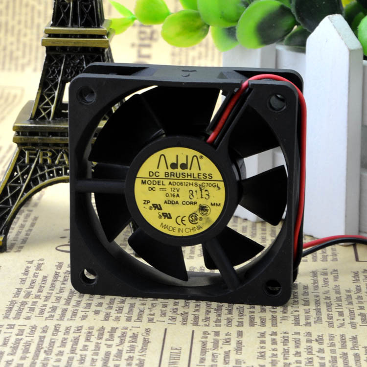ADDA AD0612HS-C70GL DC12V 0.16A 2Pin 60x 60 x 20mm Case Cooling Fan #