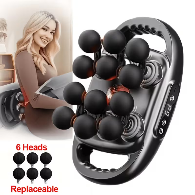 Tensine 12 Head Deep Tissue Massage Fascia Gun - Cordless, 9 Levels/9 Modes- AQA