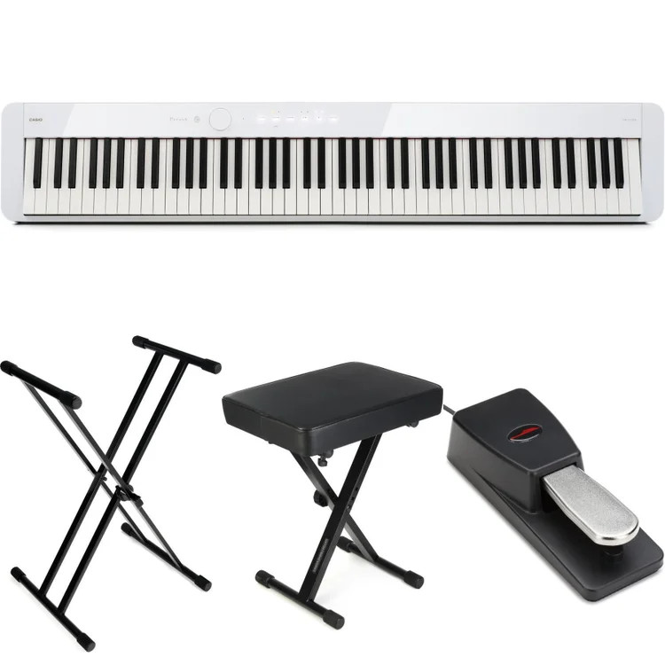 Casio Privia PX-S1100 Digital Piano Essentials Bundle- White