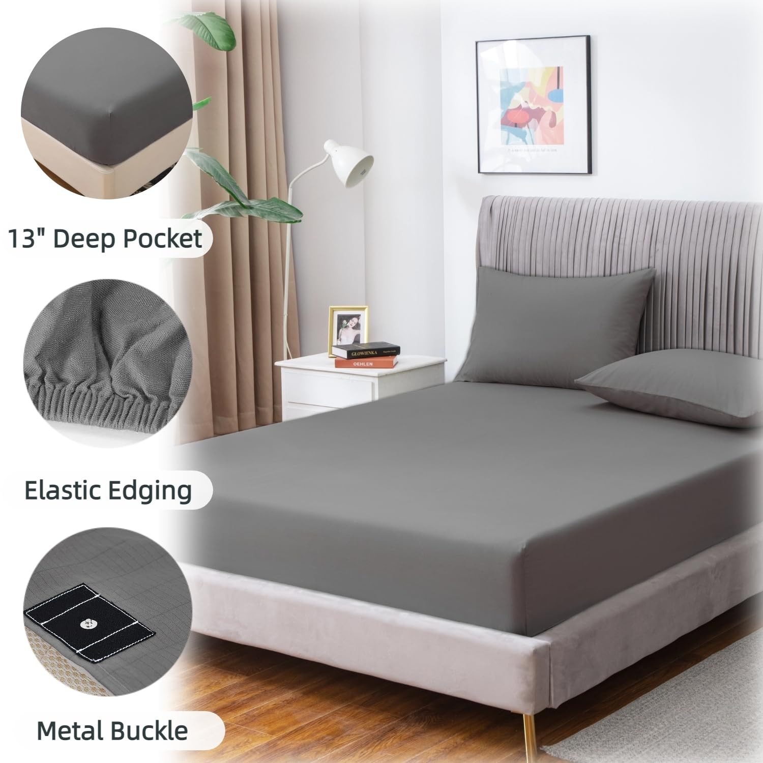 Grounding Sheets for Earthing Queen Size Grounding Fitted Bed Sheets with 15 ft