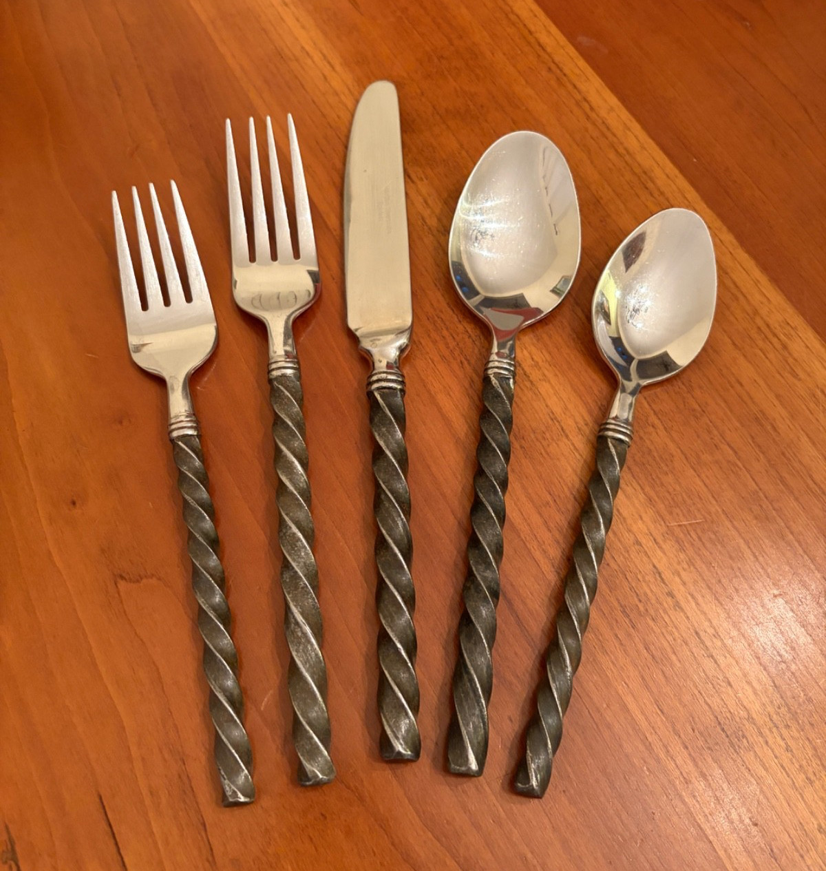 Hampton Silversmiths BRADE Black Twisted Handle  Stainless Flatware - Choice