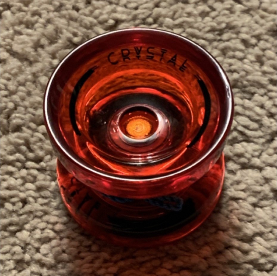 CRYSTAL Red Yo-Yo with Blue String, Classic Design, Durable Red Yo-Yo Toy