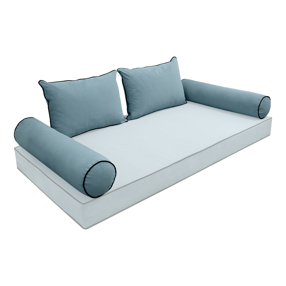 COVER ONLY Model V4 Full Velvet Contrast Indoor Daybed Cushion Bolster - AD355