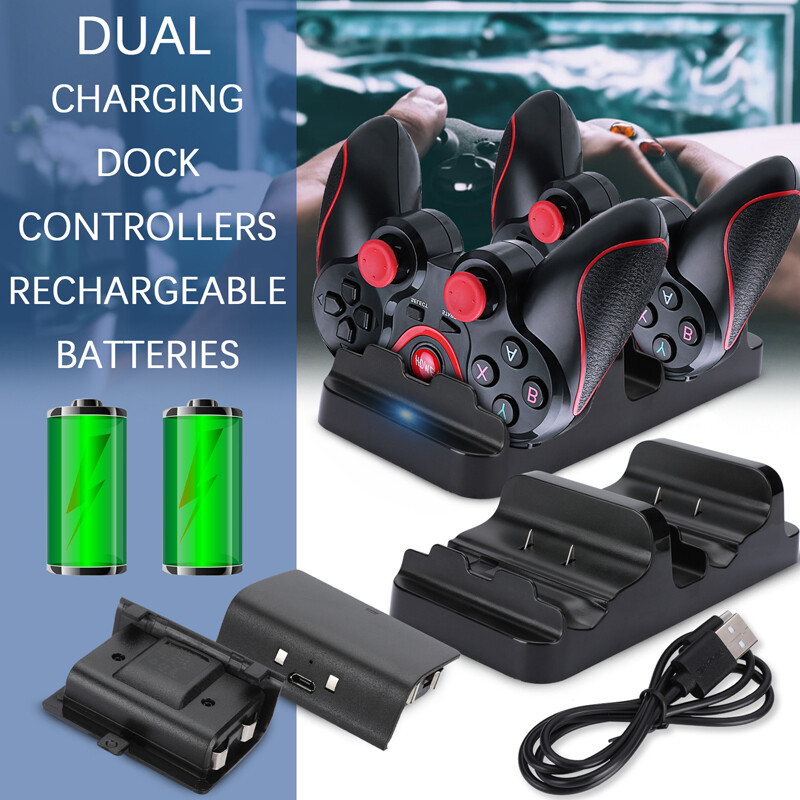 Charging Dock& Rechargeable Battery Pack for Xbox One Xbox Series X|S Controller