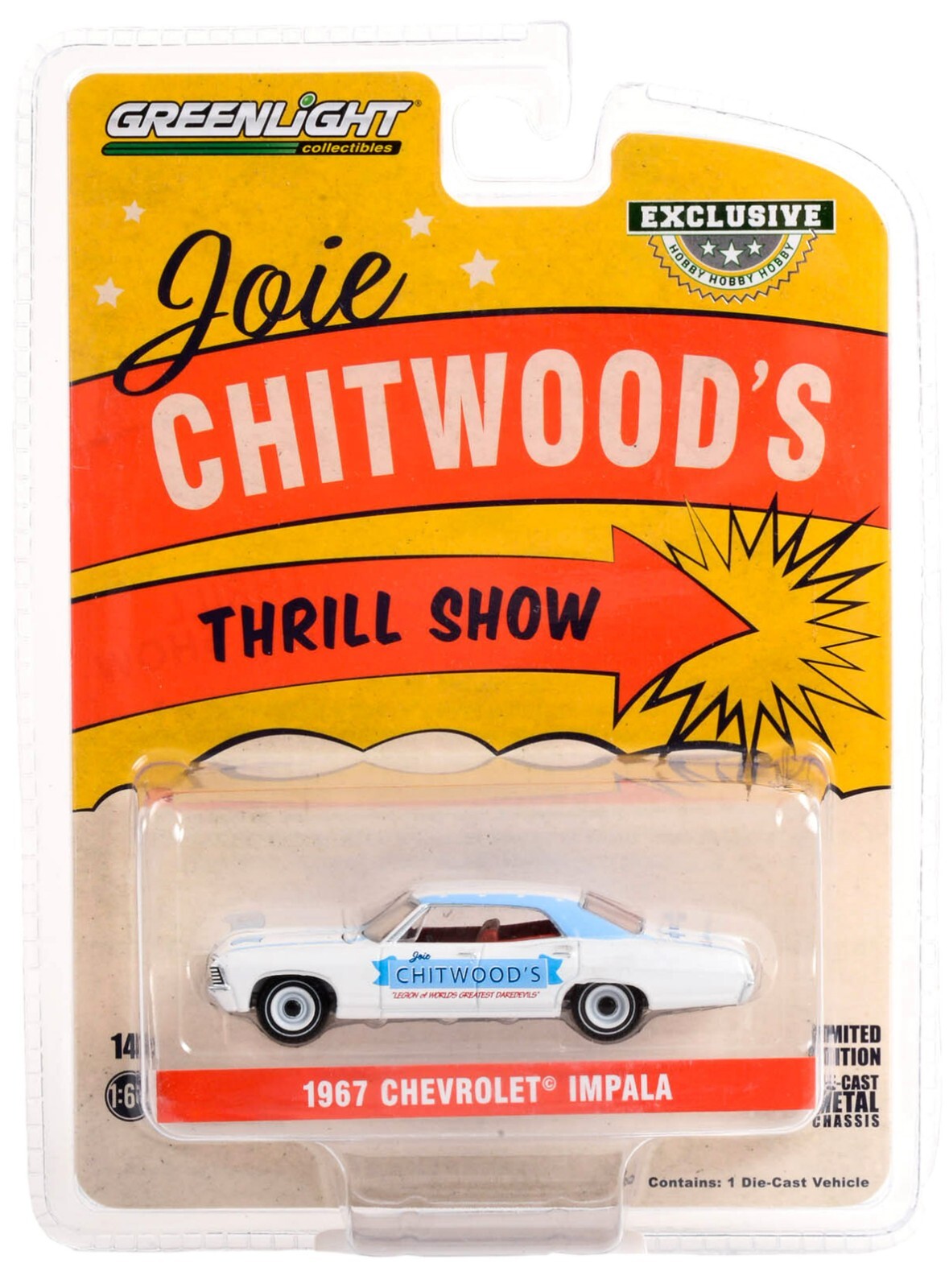 2022 GreenLight *JOIE CHITWOOD THRILL SHOW* 1967 Chevrolet Impala *NIP*