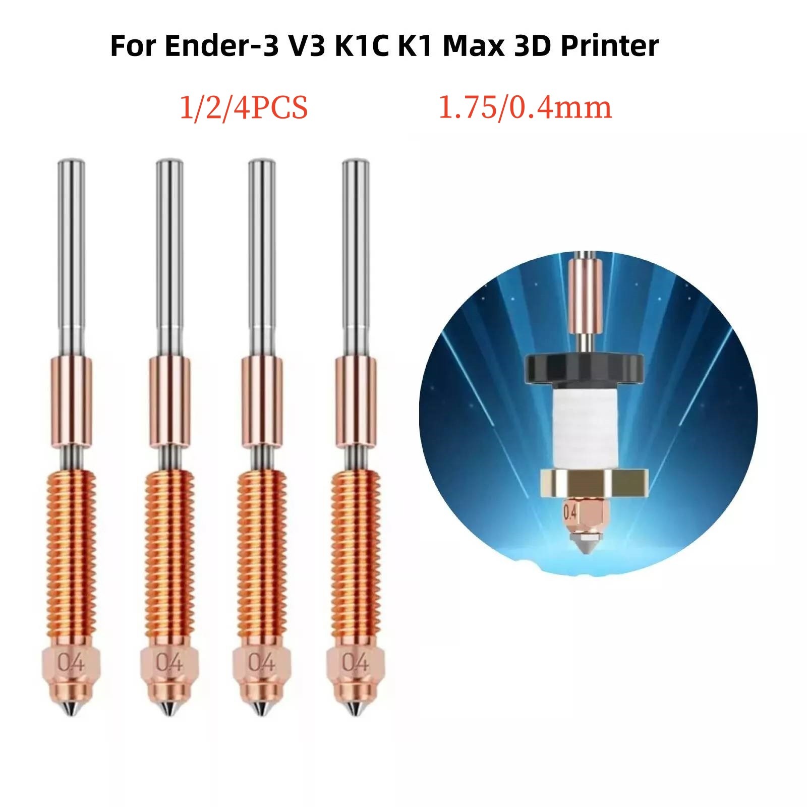 0.4mm K1 Nozzle Quick-Swap Nozzles for For Creality K1/ K1 Max 3D Printer lots #