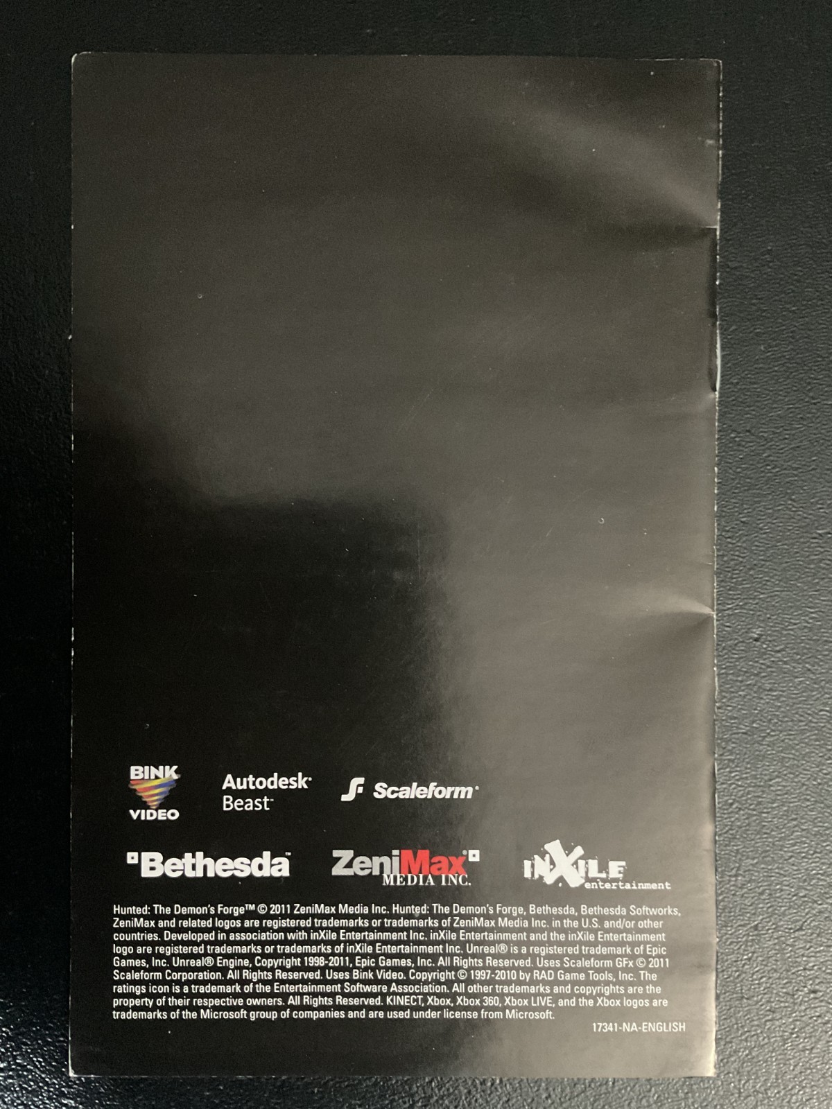 Hunted The Demon's Forge Microsoft Xbox 360 Instruction Manual Only