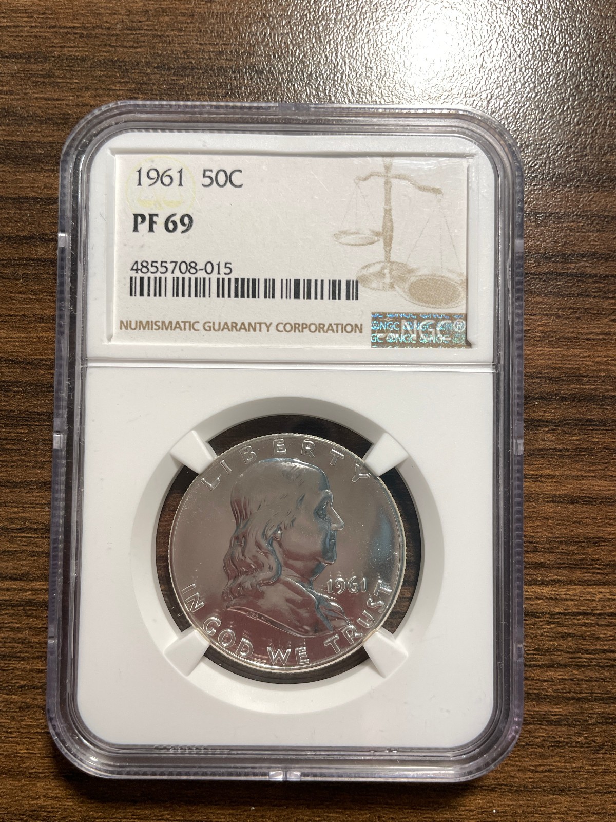 1961-P Franklin Silver Half Dollar 50C NGC PROOF 69 PR 69 PF 69