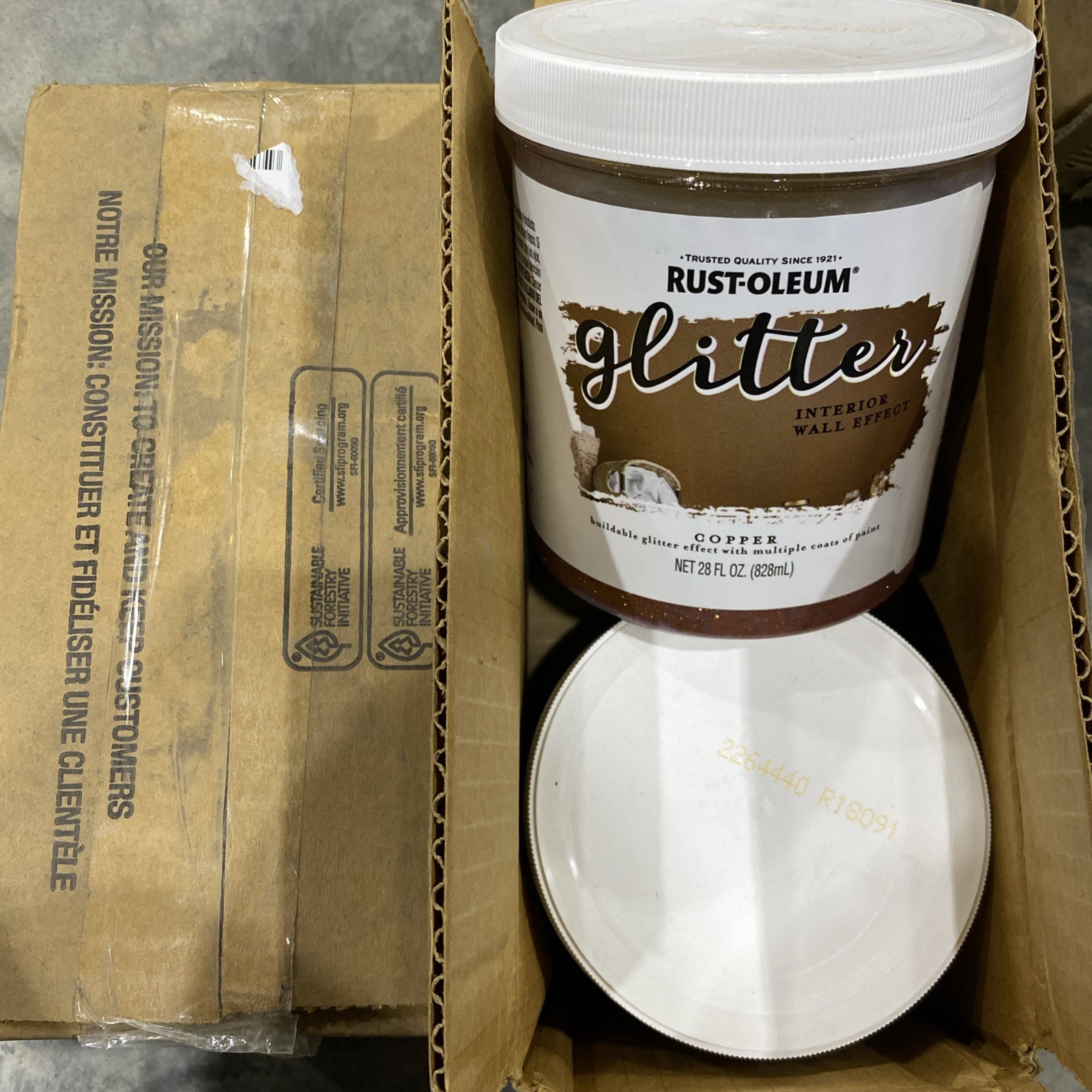 Lot of 4 - Rust-Oleum 360222 Glitter Interior Wall Paint 28 oz Copper