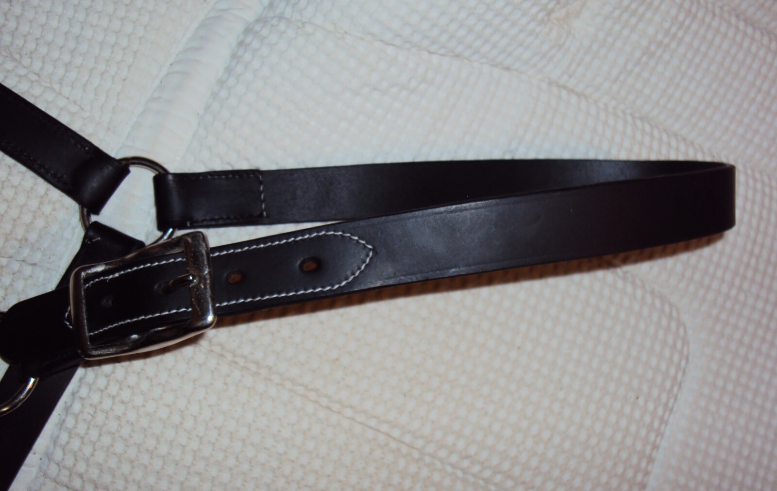 ABETTA Leather BLACK Halter- Silver Hardware/Snap - Adjustable - Full Size - NEW