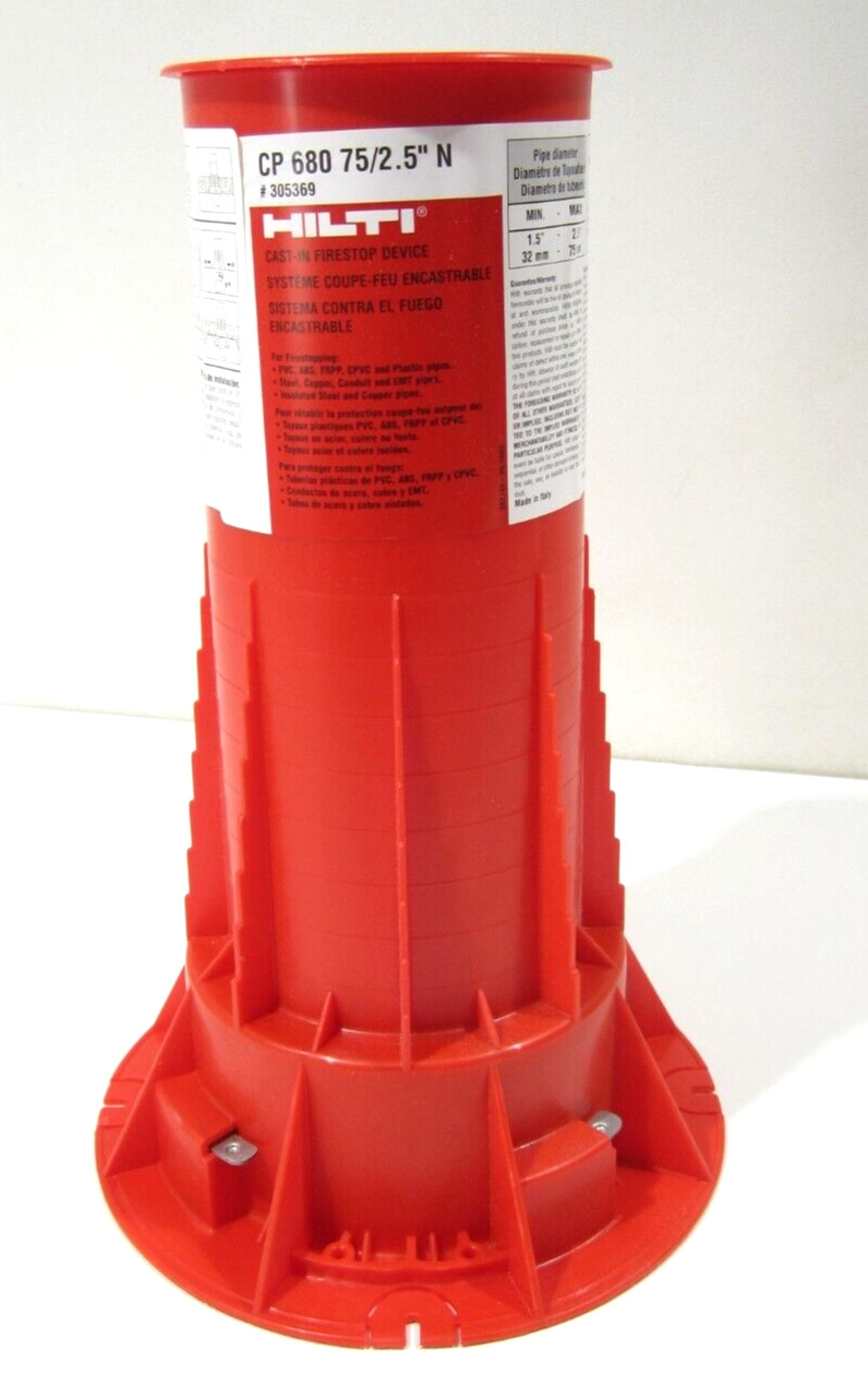 HILTI 305369 CP-680 75 / 2.5" Cast-In Fire Stop Device Red