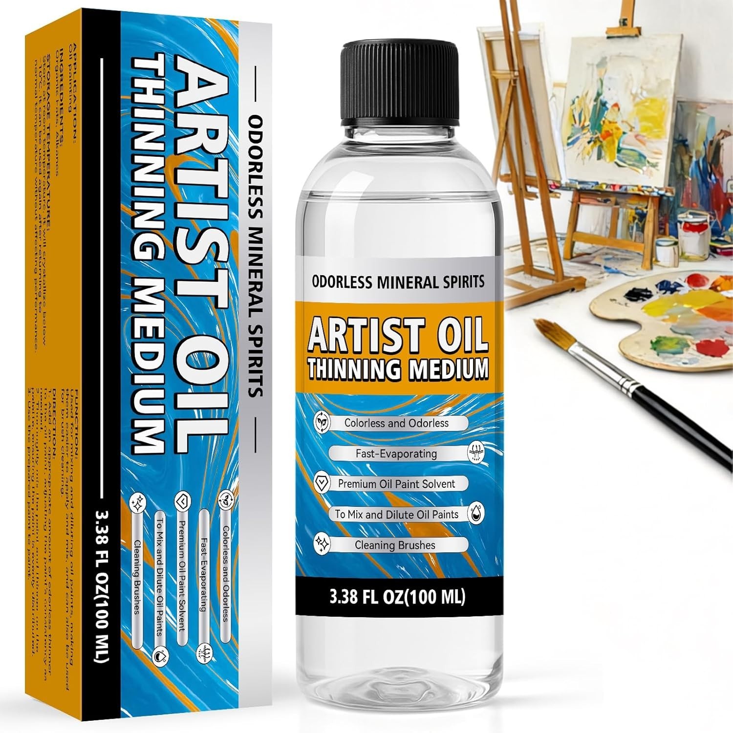 Odorless Mineral Spirits 100ml, Odorless Paint Thinner for Oil Based Paint, ...