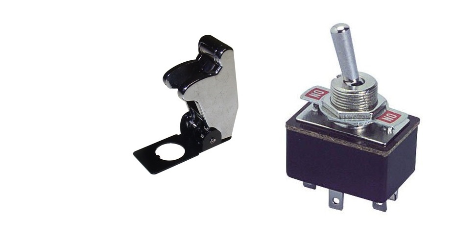 1 PC DPST (ON-ON) 6P STD TOGGLE SWITCH 4AMP@125V CHROME FLIP COVER # DP3/66-5012