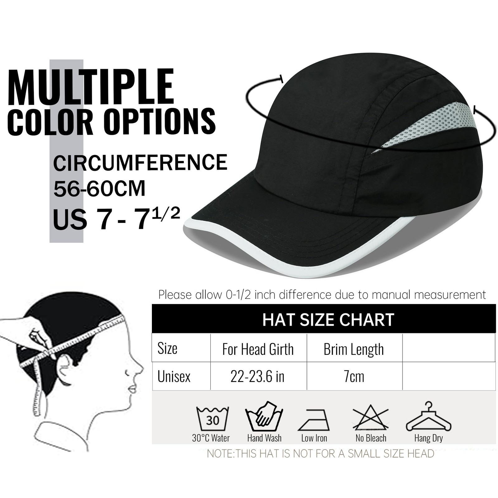 Croogo Quick Drying Baseball Cap Sun Hat Sport Lightweight Breathable Hat Sol...