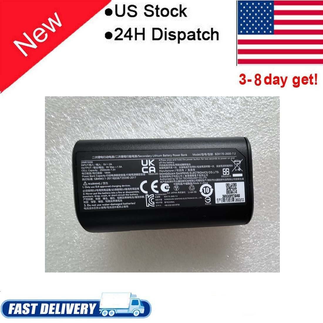 new for DJI FPV Avata Goggles 2 V2 Battery Power Bank BZX170-2600-7.2