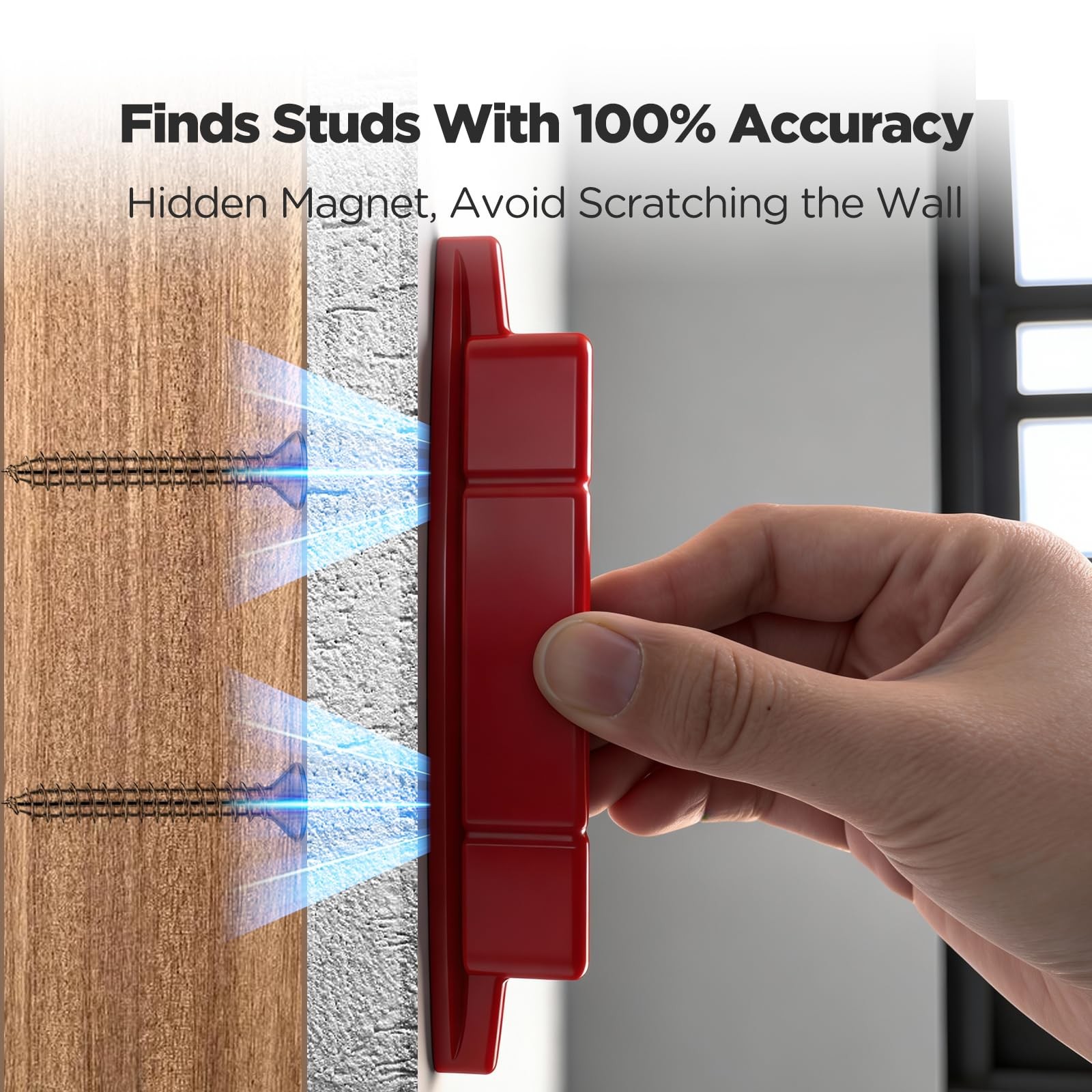 2-Pack Magnetic Stud Finder - No Batteries Required, Easy to Use Stud Buddy T...
