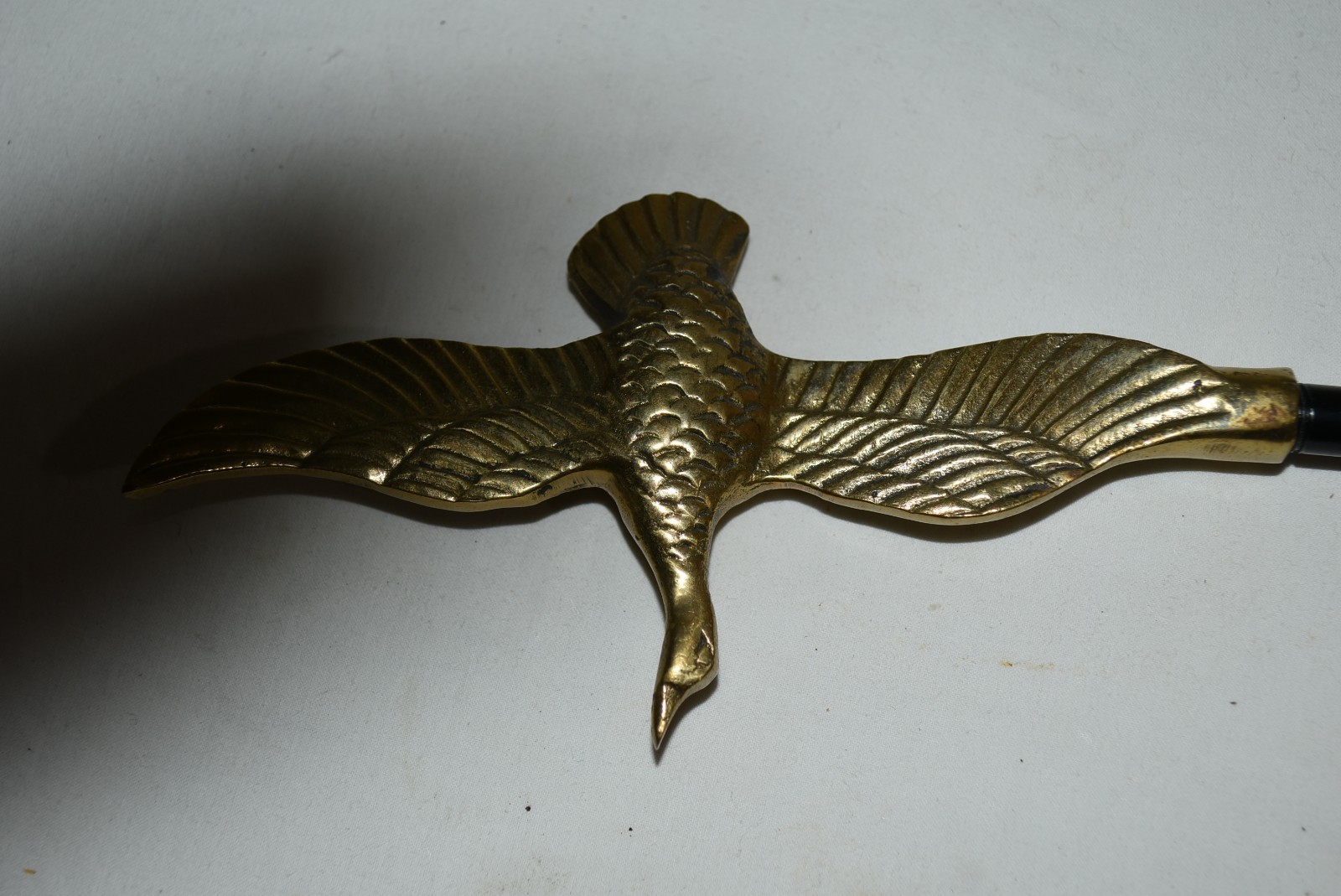 Unique 10 3/4" brass goose flying BOOT Strap puller EUC