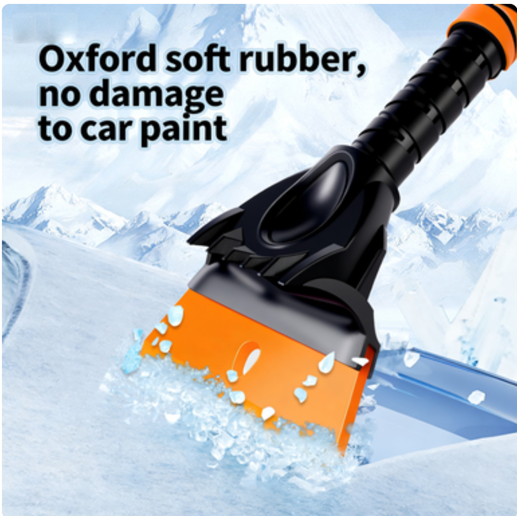 360°Rotating Extendable Snow Brush and Ice Scraper, Telescoping Ice Scraper 35.4