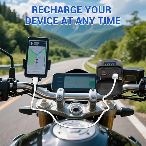 30W Motorcycle USB C Charger - Fast Charging & Reverse Charging with USB C