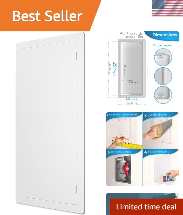 14x29 Inch Drywall Access Panel - Durable White Plastic for Easy Access
