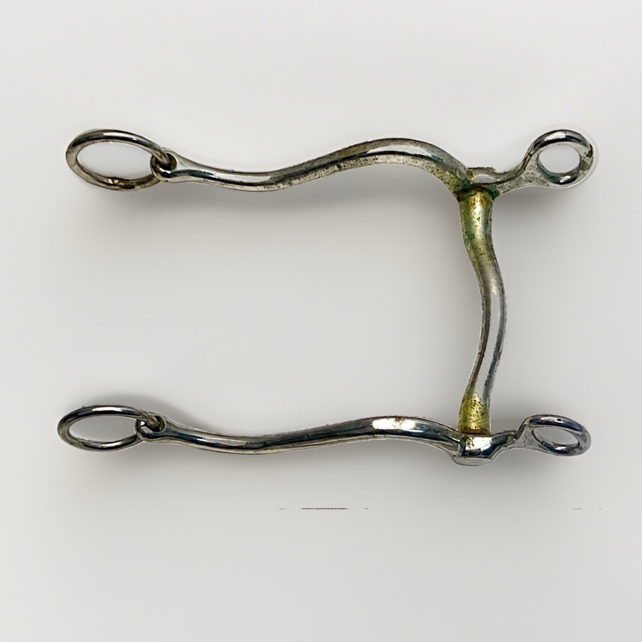 Western Horse Curb Bit S Shank Grazing Loose Ring 10” Tack vintage Japan