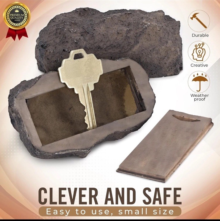 Hide-a-Spare-Key Fake Rock - Looks & Feels like Real Stone - Safe for Outdoor...