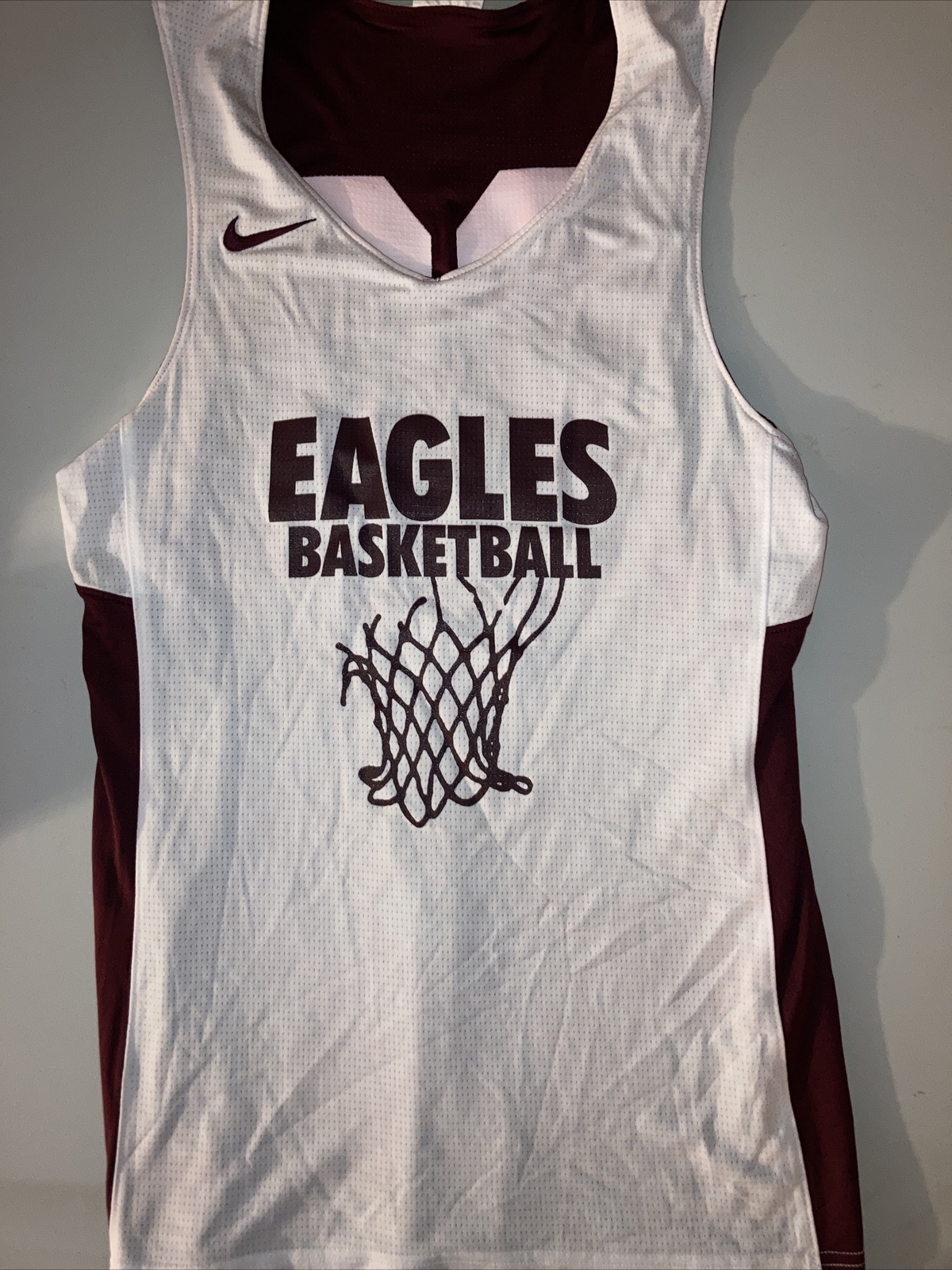 New W/O Tags Nike Reversible Basketball Practice Jerseys White/Maroon Sz. M
