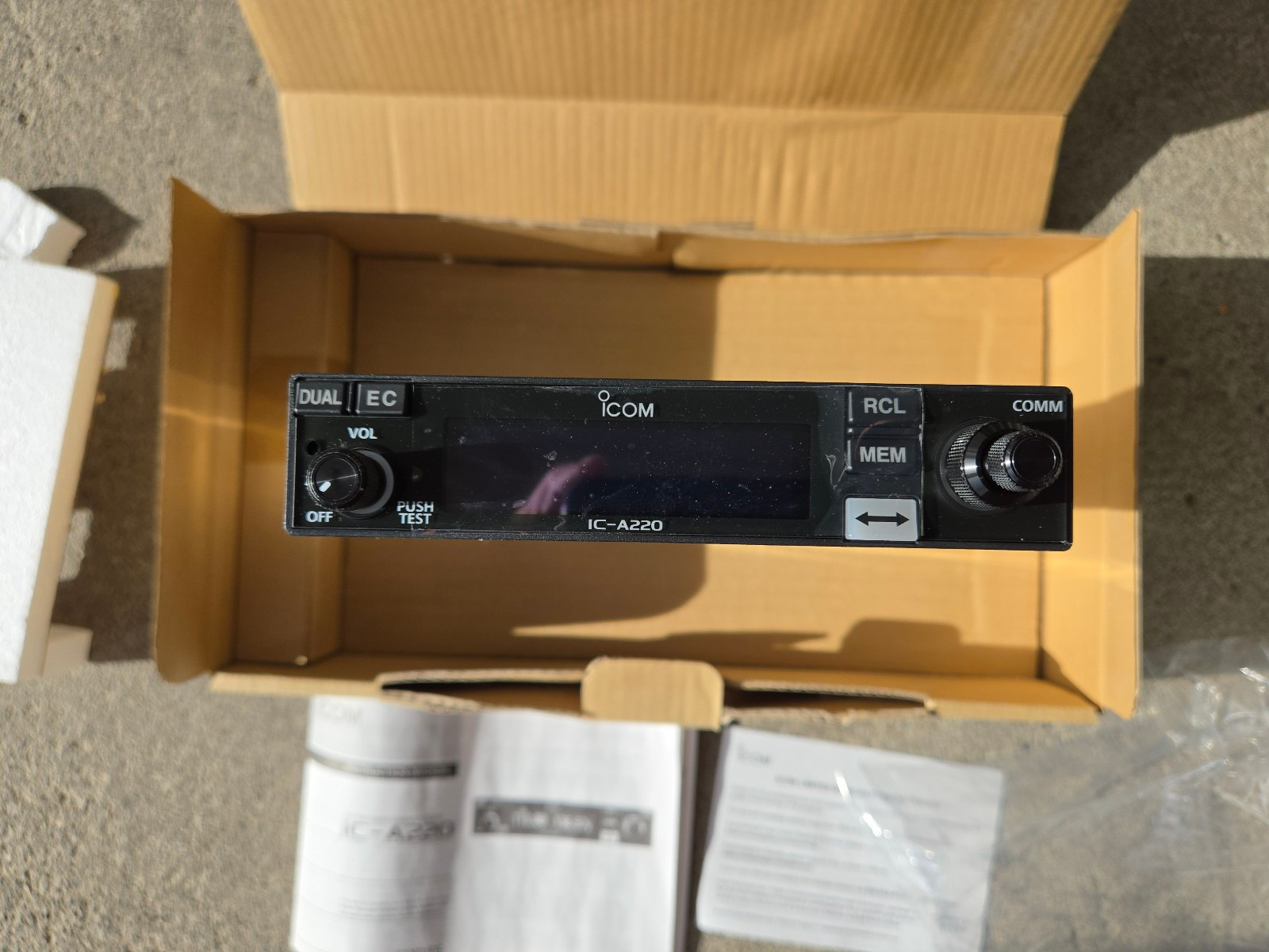 Icom IC-A220 VHF Air Band Panel Mount Transceiver OLED Open Box (With Manuals)