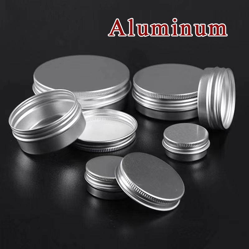 Small Round Aluminum Tin Can Jar Boxes Metal Jewelry Container with Screw Lids
