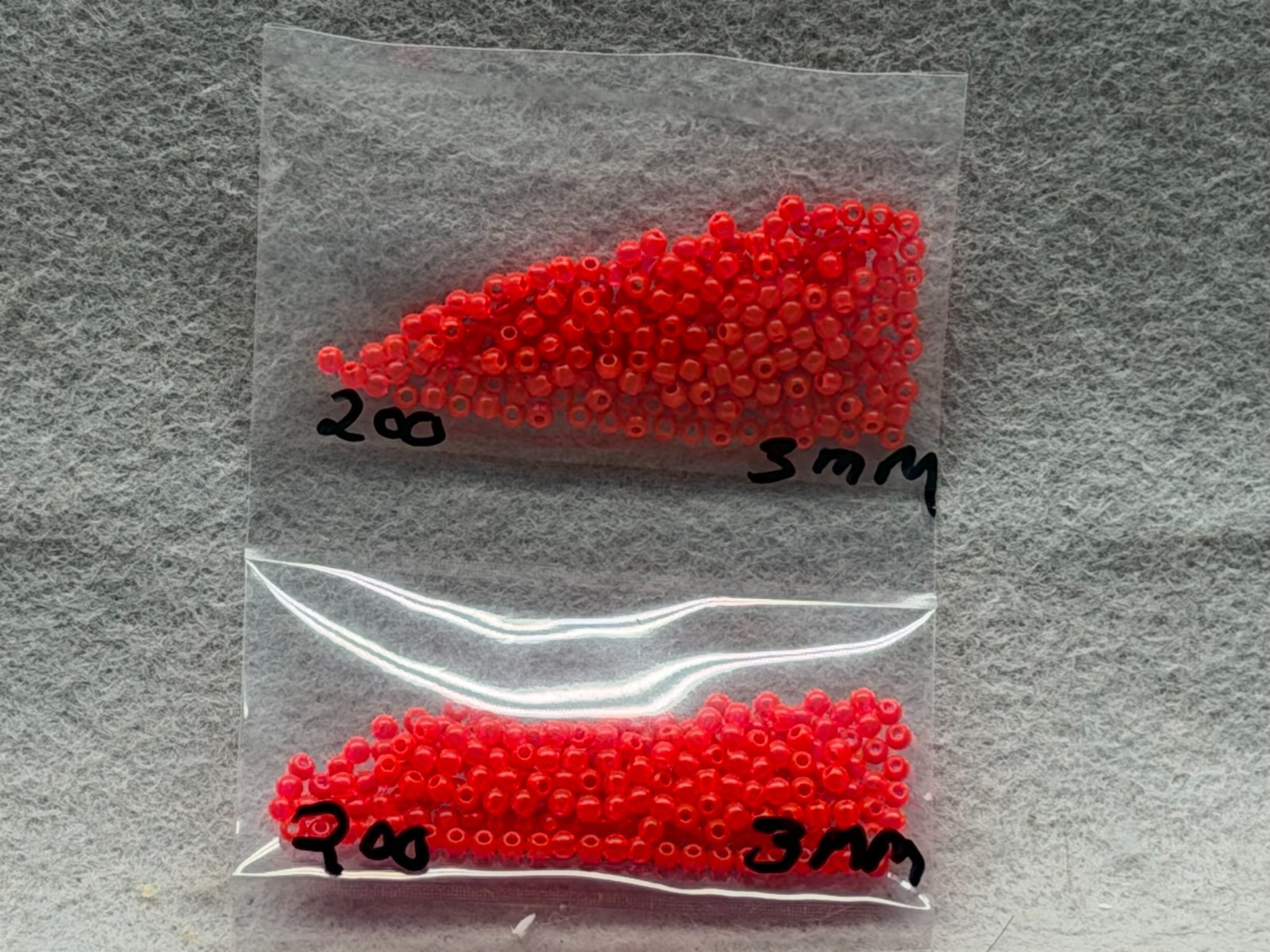 3 mm Beads for fishing rigs. 2, 200 pks, Red   FREE SHIPPING