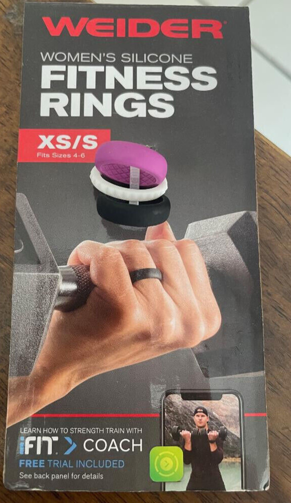 Weider Womens Silicone Fitness Rings (XS/S Fits Sizes 4-6) 3 Total Rings anillos
