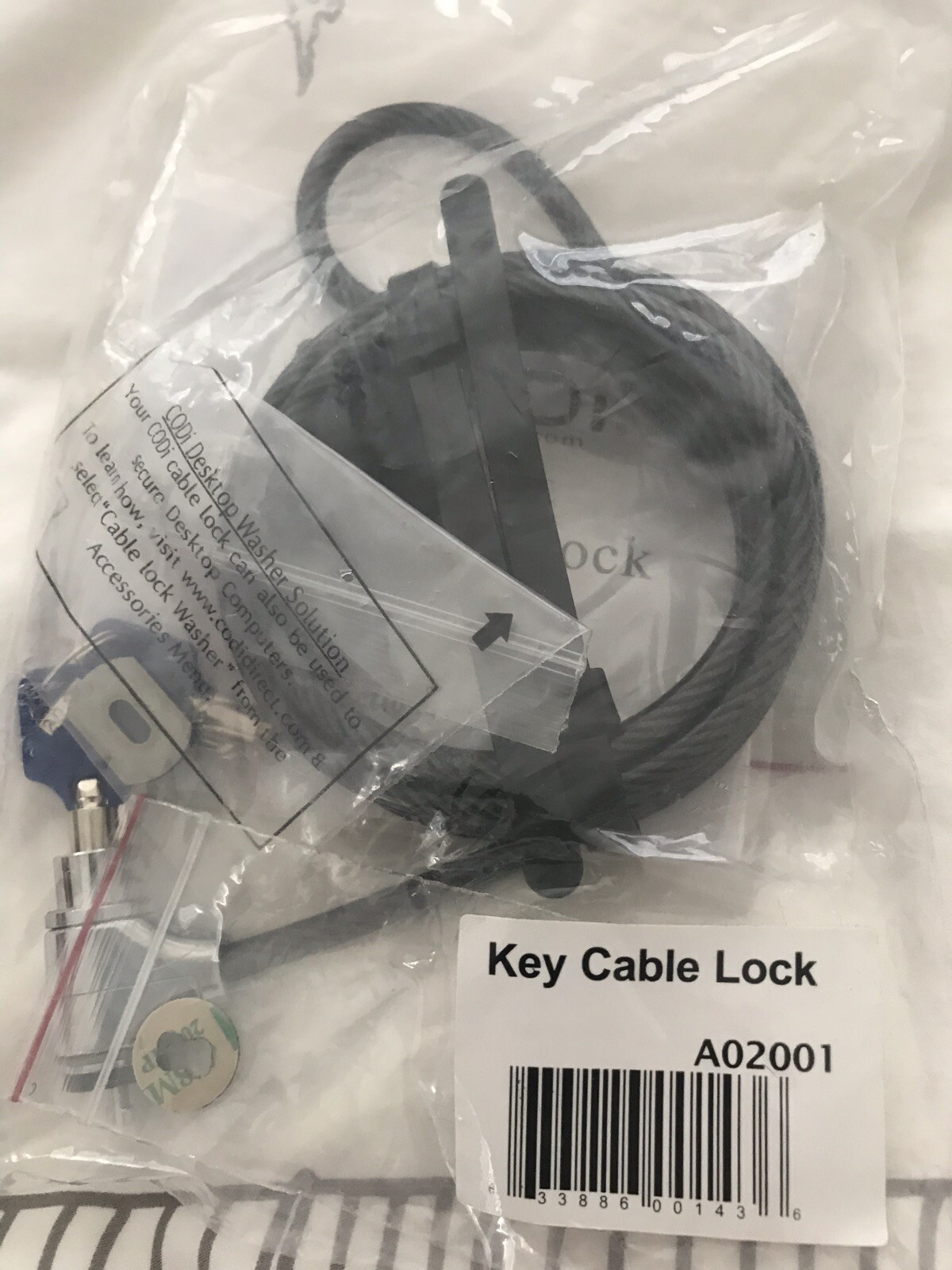 NEW CODi Key Cable Lock, Black (A02001)