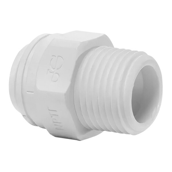 John Guest 1/2" x 1/2" NPTF Polypropylene Push-To-Connect Male Connector - White