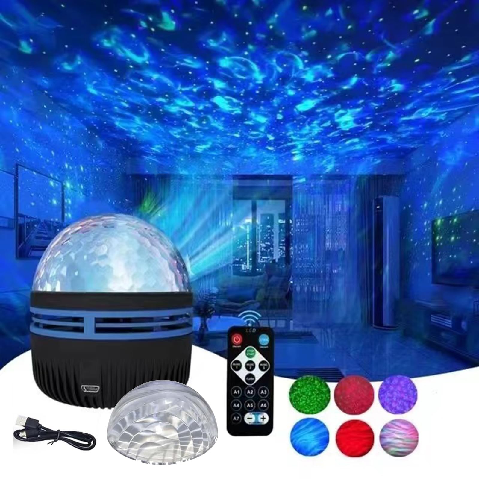 2 in 1 Northern Galaxy Light, Lights and Ocean Wave Multicolor