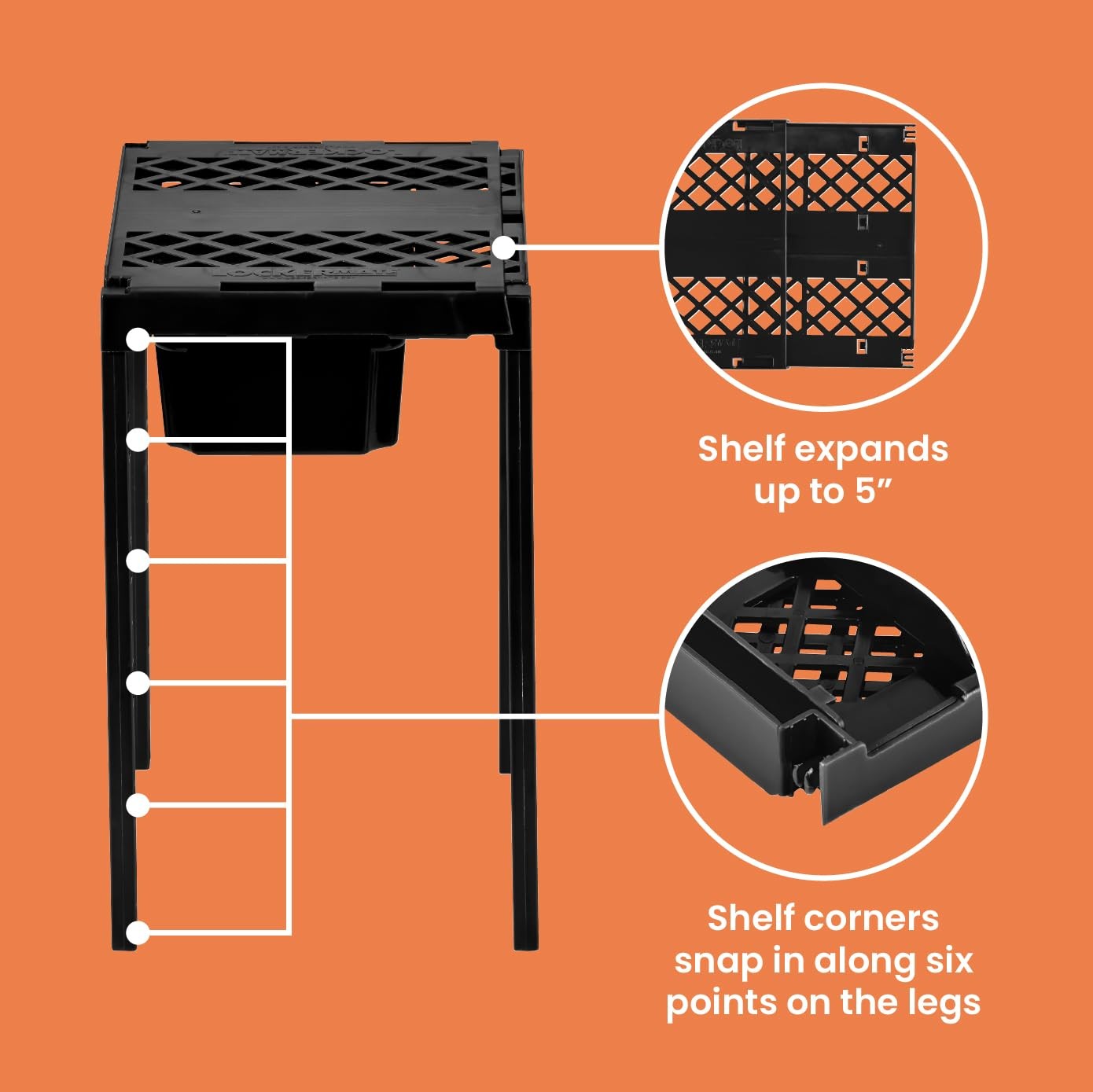 Adjust-A-Shelf Locker Shelf & Organizer, Extends to Fit Your Locker, Includes...