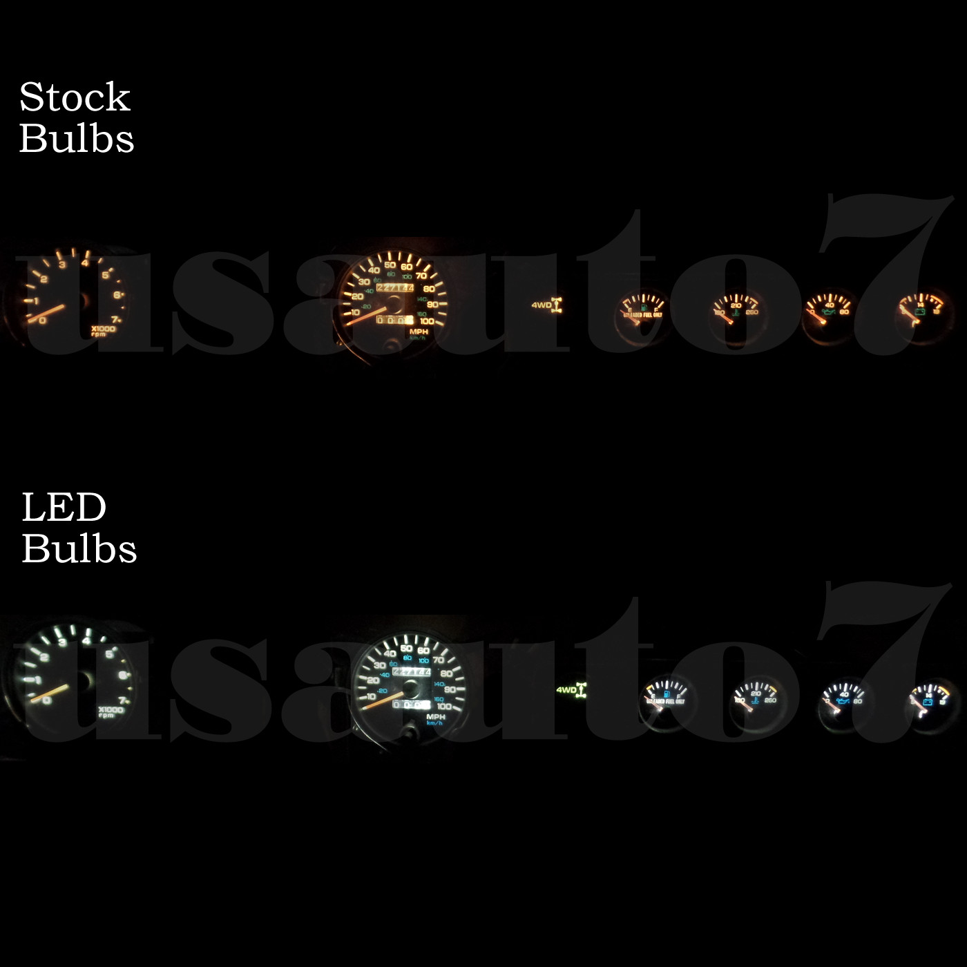 Dash Instrument Cluster Gauge WHITE LED LIGHT BULBS KIT Fits 87-95 Jeep Wrangler