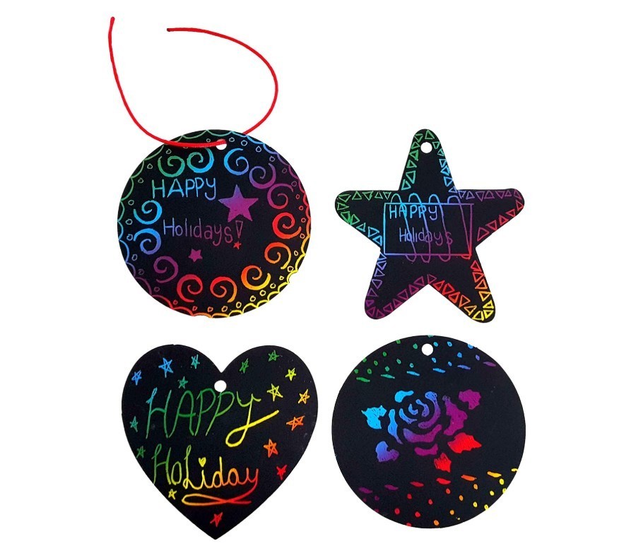 Magic Color Scratch Art, Unique Scratch Art Gift Tags or Ornaments