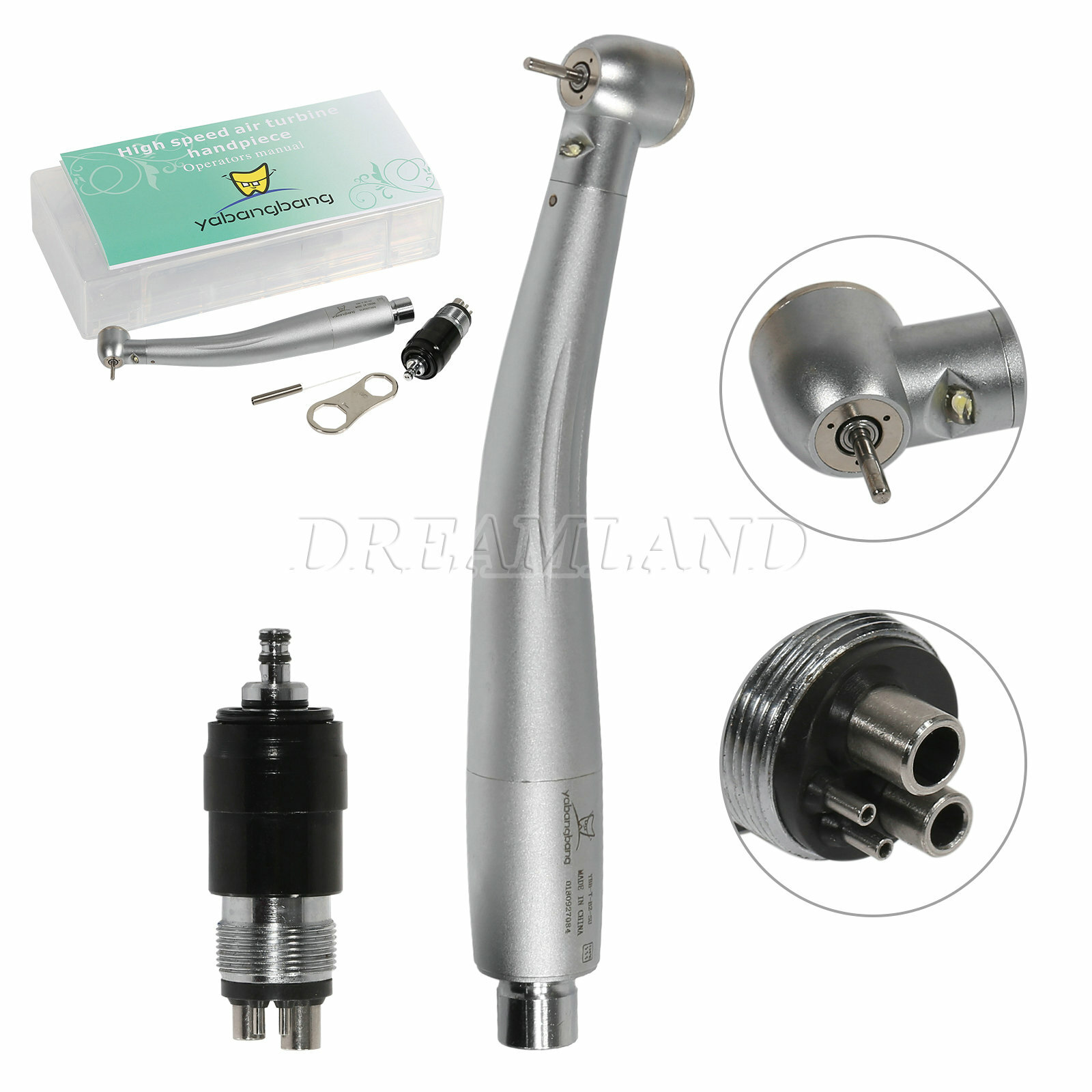 Dental E-generator LED High Speed Handpiece Steel & quick Coupler 4 Hole