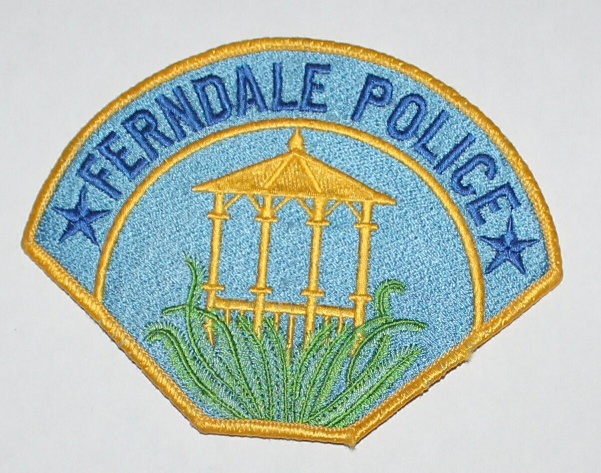 Older FERNDALE POLICE Humboldt County California Vintage Used Worn on duty patch