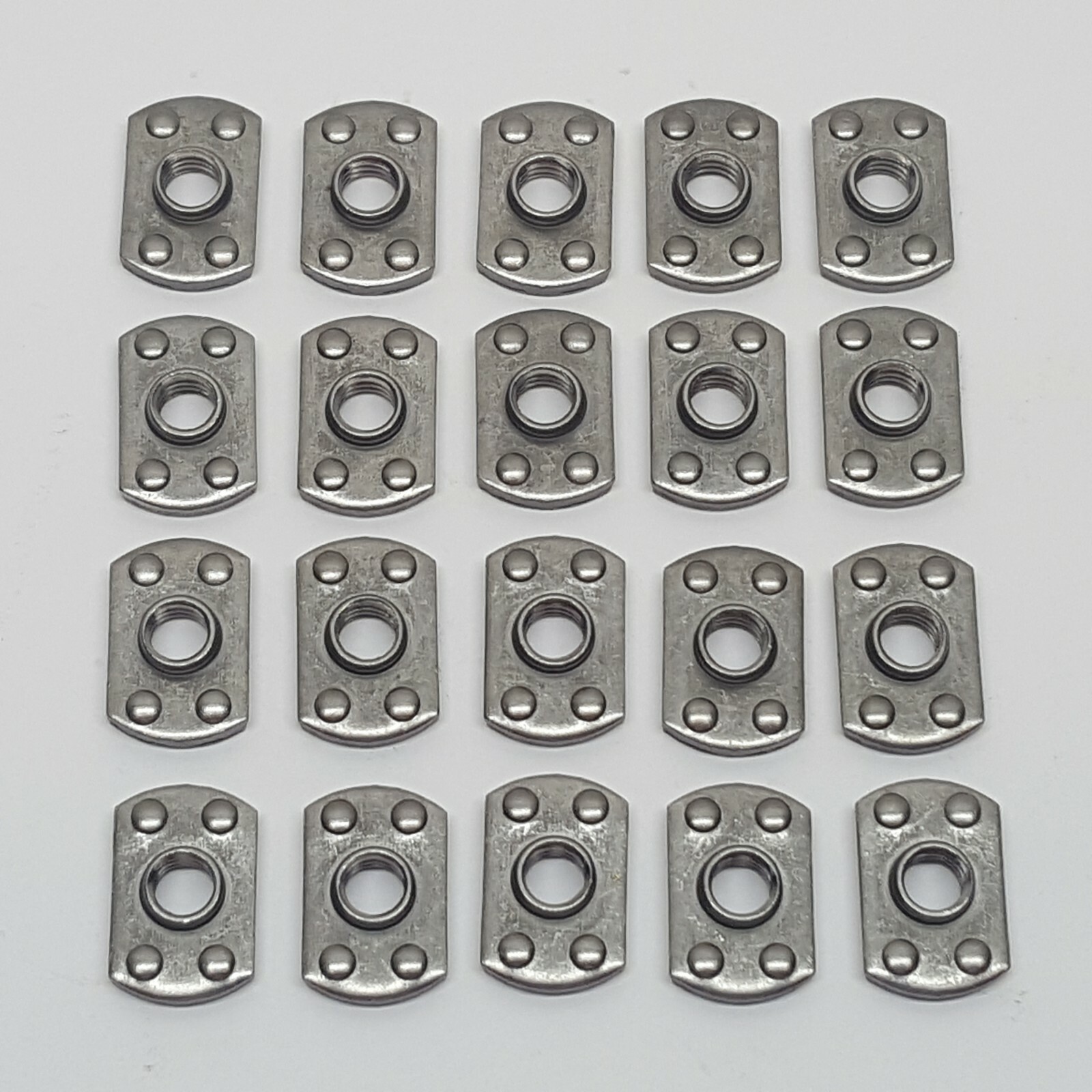Qty of 20  -  5/16-18  Spot Weld Nuts  -  Projection Style  -  Plain Steel