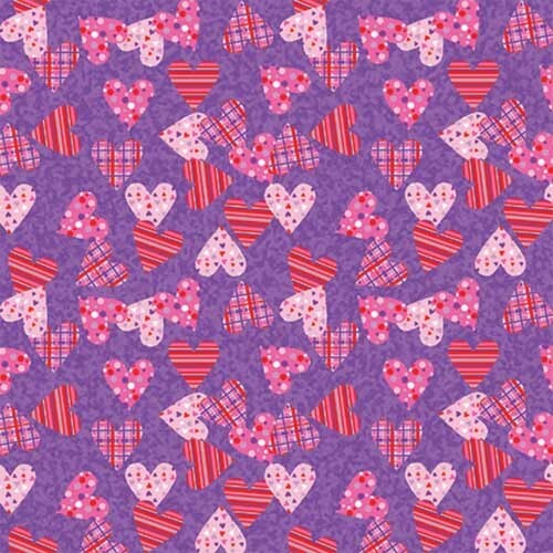 Carolina Creative Bandanna (Plaid & Polka Dot Hearts) 22" x  22" Valentines Day